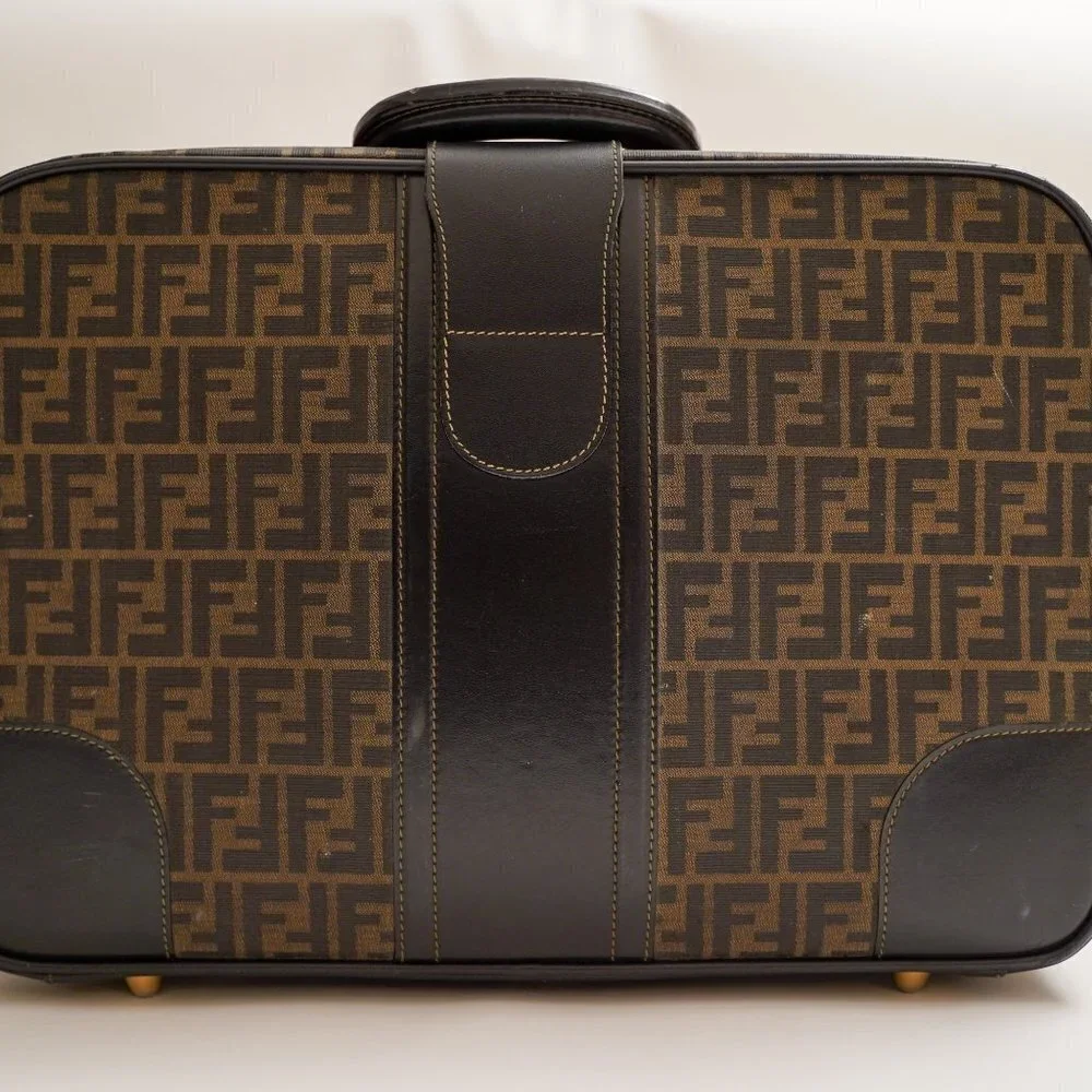 Fendi 1970's Monogram-Print Suitcase